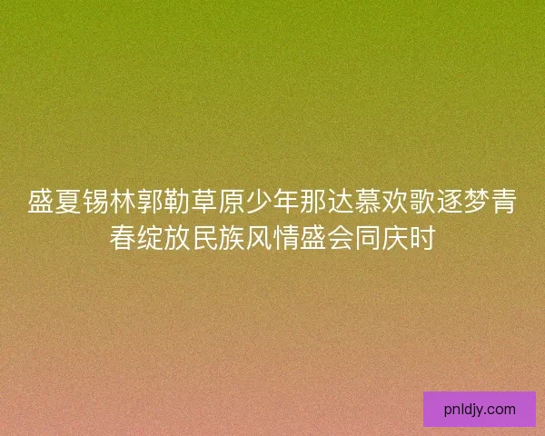 盛夏锡林郭勒草原少年那达慕欢歌逐梦青春绽放民族风情盛会同庆时